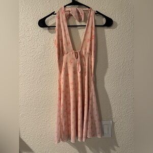 See You Monday Backless Pink Floral Dress